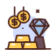 Gold and stone icon